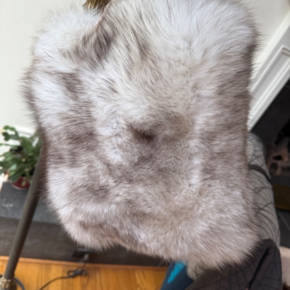 natural Norwegian blue fox hat and muff small size main image 7